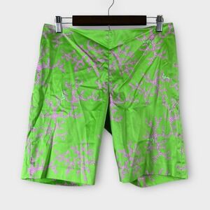 Lilly Pulitzer Bermuda Chino Resort Fit Shorts Womens 6‎ Green/Pink Coral Print